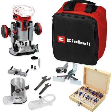 Einhell PXC 18v TP-RO 18v Cordless Brushless Router + Plunge Base + 12PC Set (1/5)