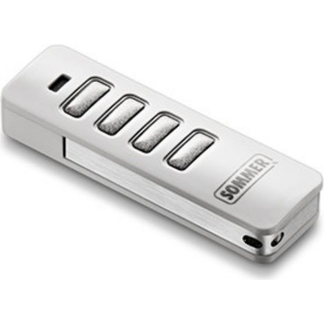 SOMMER Pearl 4018 Fernbedienung Sender weiß mit grauen Edelstahltasten - SOMloq2 - 868 MHz - 4 Kanäle - 4018V020