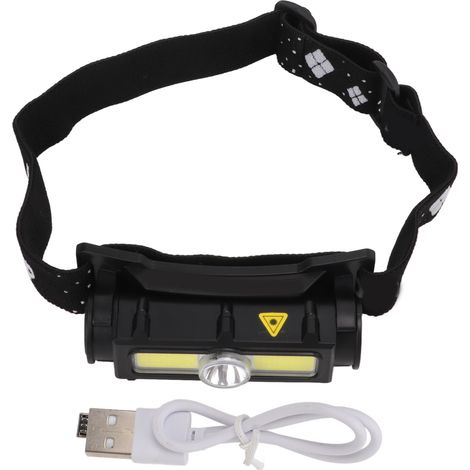 Lanterne frontale de pêche puissante 1200mAh, lampe frontale extérieure rechargeable pour course et camping (1/5)