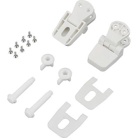 2 Pièces Remplacement de Charnière de Siège de Toilette en Plastique Blanc, WC Siège Charnière avec Vis, pour Couvercle Supérieur (1/5)