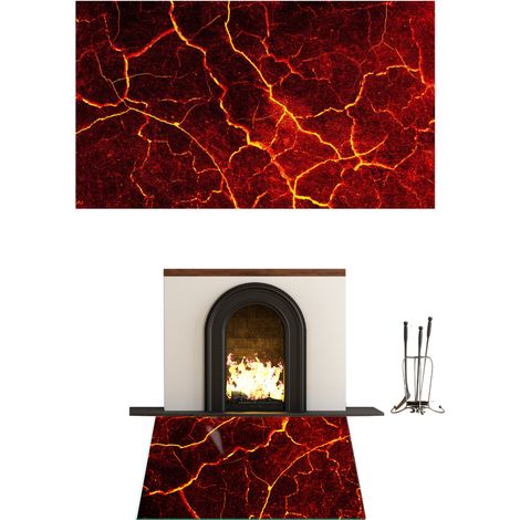 CHIMENEA DE CRISTAL TEMPLADO. DIMENSIONES DE LA BASE: 52 x 40 cm. GRÁFICOS LAVA. (1/5)
