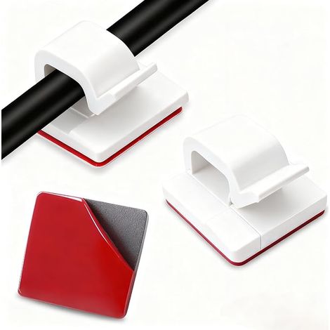 Black Self Adhesive Cable Clips, Cable Management (1/5)