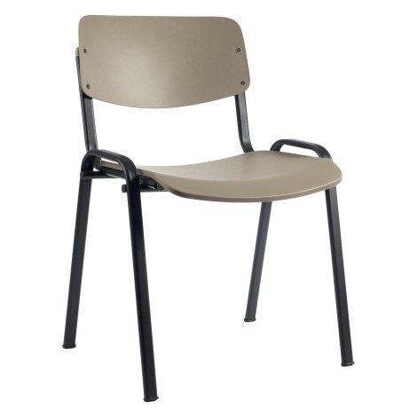 Chaise conférence Joana taupe - Pieds noirs - Lot de 2 - Maxiburo (1/2)