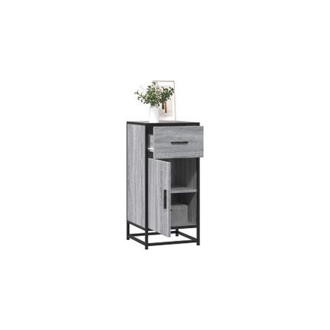 Buffet sonoma gris 35,5x35x76 bois d'ingénierie et métal (1/5)