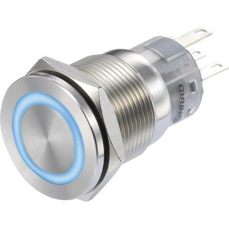 BOUTON POUSSOIR À PRESSION TRU COMPONENTS LAS1-AGQS-11E/B/12V 1272972 250 V/AC 3 A 1 X OFF/(ON) IP65 À RAPPEL 1 PC(S) (1/2)