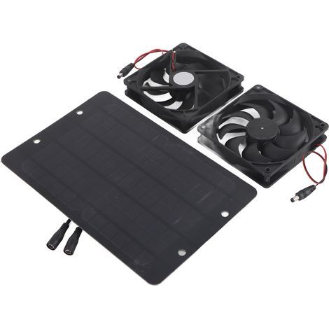 Kit de ventilateur de panneau solaire, double extracteur d'air, équipement de Ventilation extérieure pour serres 10W 800MA (1/4)