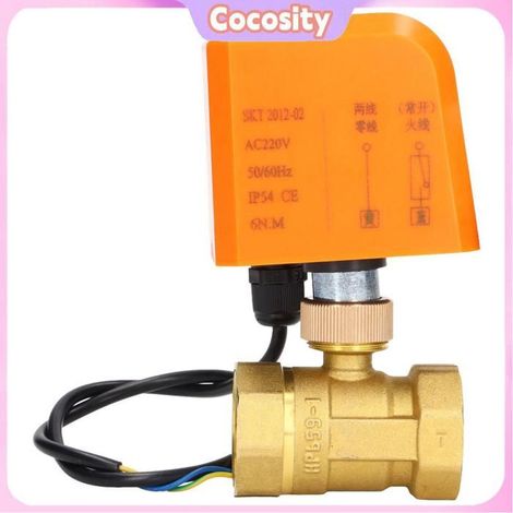 Vanne à bille motorisée à 2 voies, moteur synchrone, matériaux en laiton et ABS, vanne à bille motorisée à 2 voies, AC220V (1/4)