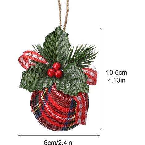 Lot de 6 boules de Noël de 15 cm, élégantes et compactes, en tissu, pour la décoration de la maison, des fêtes et des mariages. (1/5)