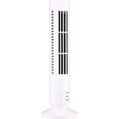 Ventilateur de table portable sans pales, deux vitesses pour un confort personnalisé, idéal pour le camping et les voyages (blanc). (1/5)