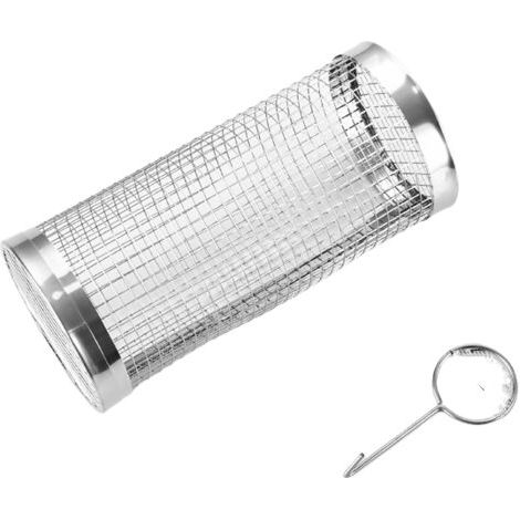 Cage de barbecue extérieure, cage fumée extérieure ronde en acier inoxydable, rouleau rotatif multifonctionnel portable (1/5)