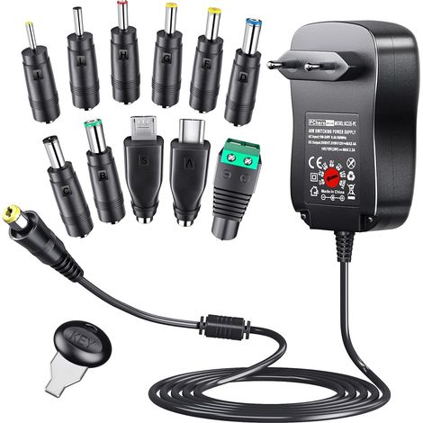48W Adaptateur d'alimentation à Découpage Universel AC/DC avec 11 Prises DC, y Compris Une Prise USB pour 5V 6V 7.5V 9V 12V 15V 19V 20V 2.5A 4A l'électronique Domestique (1/5)