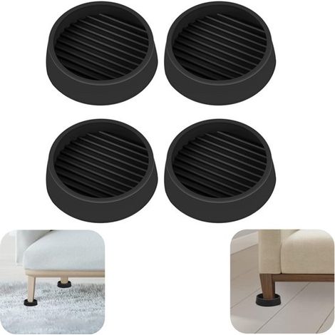 Patins antidérapants lot de 4 - coussinets 5,1 x 5,1 cm pour meubles, noirs (1/5)