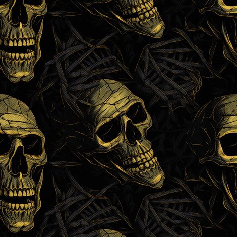 Tela Oxford decorativa para exteriores - Motivo de calavera I DX4144 (1/5)