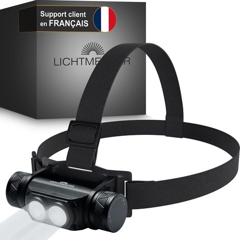 Lampe frontale (1000 lumens, batterie 3600 mAh) - Lampe LED rechargeable extrêmement lumineuse (1/5)