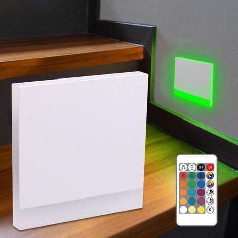 IP44 LED Treppenlicht 230V Stufenbeleuchtung eckig weiß - Unterteil Lichtfarbe: RGB+CCT 2W - Lichtaustritt: Orbis (1/5)