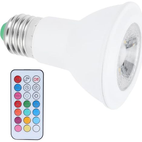 Spot LED RGBW E27 10 W, ampoule à changement de couleur avec télécommande, 85-265 V, usage intérieur/extérieur (1/5)