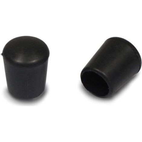 Embouts de protection ronds en caoutchouc noir pour tubes de 12 mm de diamètre intérieur (16/paquet) (1/3)