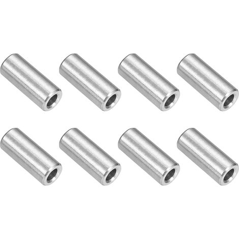 8Pcs 304 Stainless Steel Spacers 1/4" OD x 1/8" ID x 9/16" Length (6x3x15mm) Spacer Ring Smooth Finish Unthreaded Metal Screws Bolts And Rods M3, Silver (1/5)