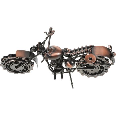 Modèle Décoratif Moto Vintage en Fer Forgé Grand Format pour Bureau Homme (1/5)