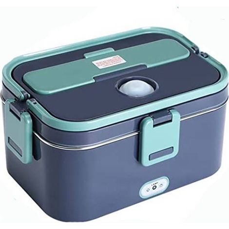 Boite A Dejeuner Chauffante - 1 8 L - 80 W - 12 V 24 V 220 V - Pour Voiture Camion Bureau - Acier Inoxydable 304 - Avec Fourchette Cuillere Et Sac Isolement - 1 Piece (1/5)