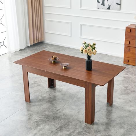 Mesa comedor extensible de MDF color nogal OKMYHOME (1/5)