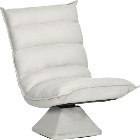 HOMCOM Bodenstuhl 360° drehbar Bodensessel mit Verstellbarer Rückenlehne gepolstert Relaxsessel zum Fernsehen, Lesen Lesesessel Meditationsstuhl Lazy Sofa für Meditation Yoga Zuhause Hellgrau (1/5)