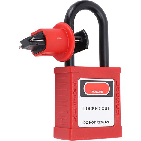 Kit de consignation pour disjoncteur miniature avec verrou de coupure, cadenas et 2 clés pour industrie (1/5)