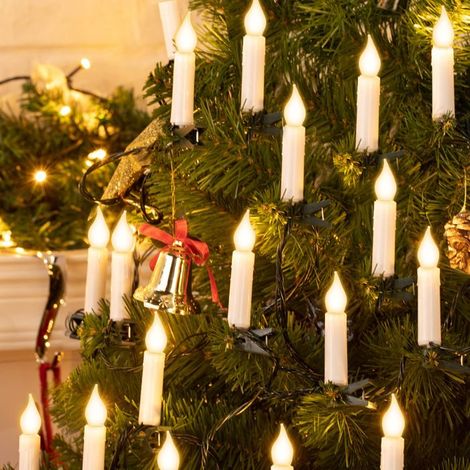 30 guirlandes lumineuses de Noël, LED bougies flottantes, 8 modes télécommande, étanche IP44, pour jardin et extérieur (1/5)
