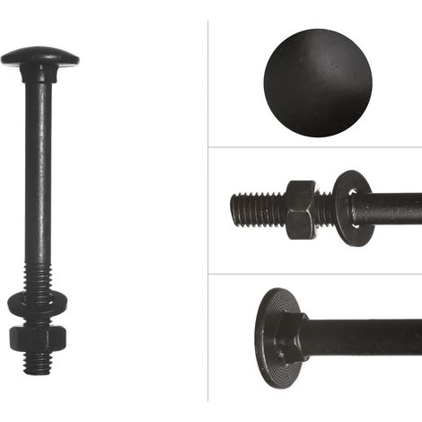 Boulons galvanisés noirs M6 x 60 mm - 25 Pièces (1/5)