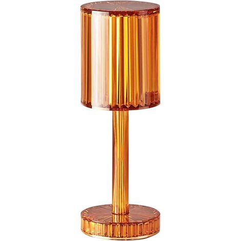 Lampe De Table Cristal - Lampe Sans Fil Avec Commande Tactile - Port USB Rechargeable - 3 Niveaux De Luminosité - Pour Chambre À Coucher Salon Décoration Intérieure - 1 Pièce (1/2)