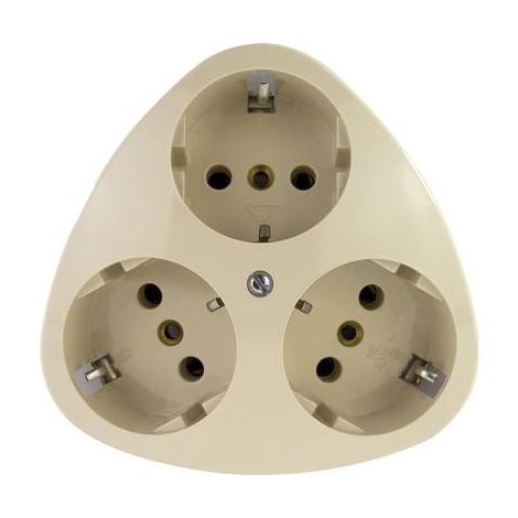 REV 0510080777 3 scomparti Presa da parete IP20 Bianco