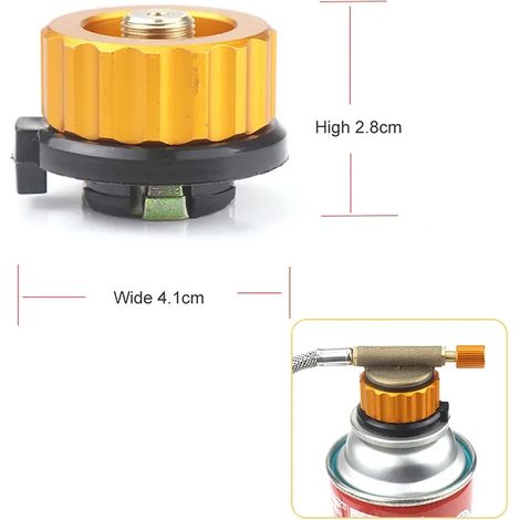 Adaptateur pour cartouche de gaz, convertisseur de gaz portable pour le camping en extérieur, compatible avec les réchauds à gaz split et les torches à gaz portables. (1/5)