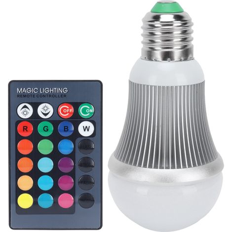 E27 5W RGB-LED-Lampe mit Fernbedienung, RGBW-Farbwechsel für Bars, Clubs, KTVs, 85–265 V
