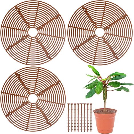 Lot de 3 filets pour pots de fleurs avec découpe centrale, couvercles de pots découpables, couvre-terreau (1/5)