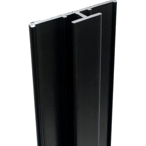 Profilé de Jonction Aluminium pour Panneau Dibond 3 mm - Profil H - 255 cm - Laqué Noir Mat - Habillage Mural Salle de Bain & Cuisine - Homewell (1/5)