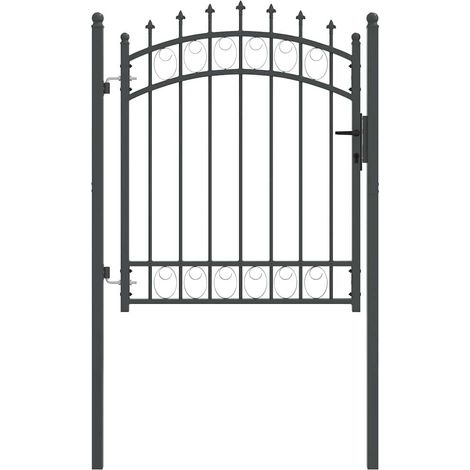 Fence Gate with Spikes EMMEN 125 x 100 cm Powder-coated steel vidaXL