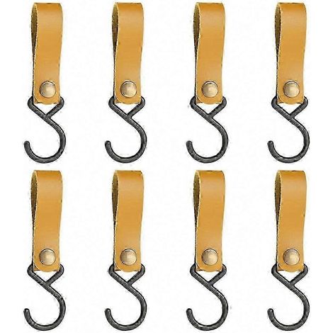 Leder-S-Haken, 8er-Set, für Mäntel, Campingausrüstung und mehr - Robuste S-förmige Haken (1/5)