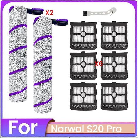 Pièces de rechange pour aspirateur eau et poussière NARWAL S20 Pro : filtres HEPA et brosse rotative en microfibre (1/5)