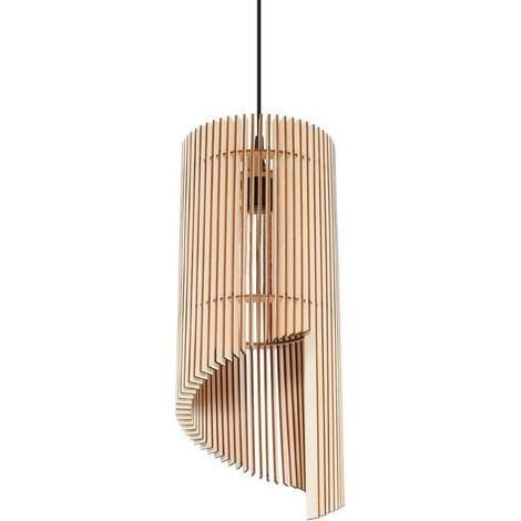 Suspension Bois Géométrique design pour Ampoule E27 - SILUMEN (1/5)