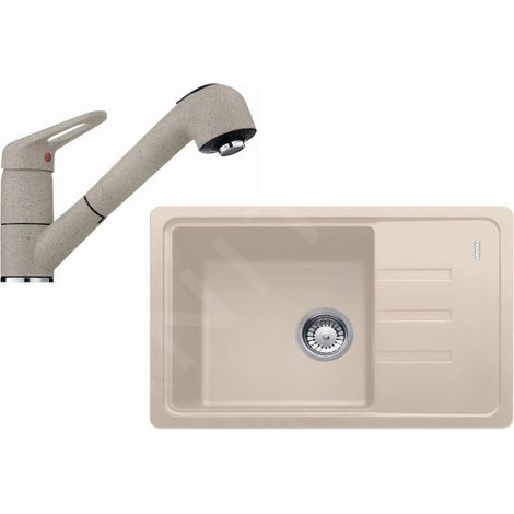 Franke - Set de cuisine G118, évier en fragranit BSG 611-62 + robinet FC 9547.082, sahara 114.0440.848 (1/5)