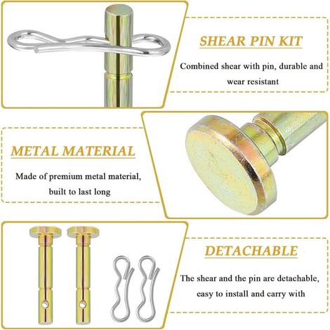 10 Pièces Goupilles de Cisaillement, Goupilles Fendues de Remplacement, Shear Pin de Remplacement, pour Les Pièces de Rechange, Le Remplacement de la Souffleuse à Neige (1/3)