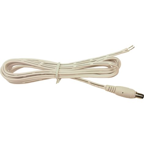 Câble d'alimentation, Noir, Câble à fiche mâle 2,5 mm vers Sans bornes, 300 V / 2 A, 2m ( Prix pour 1 )