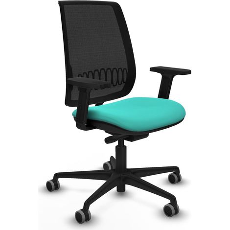Chaise de bureau piqueras y crespo Alares turquoise similicuir maille (1/2)
