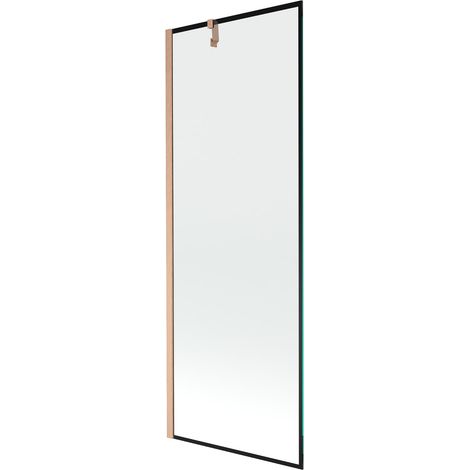 Mexen Next mampara de bañera de 1 hoja 70 x 150 cm, marco negro, cobre cepillado - 895-070-000-00-70-65 (1/5)