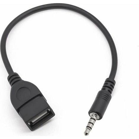 Adaptateur USB vers Jack - 3,5 mm Mâle - USB 2.0 - Pour Autoradio avec Fonction MP3 - 1 Pièce (1/4)