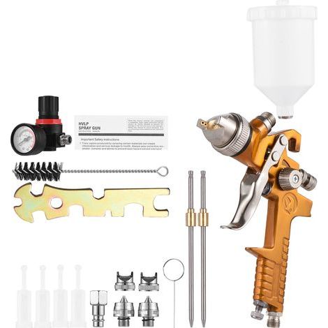HVLP Pistolet de peinture HVLP avec 3 buses pour meubles de voiture (buse de 1,5/1,7/2 mm) (1/5)