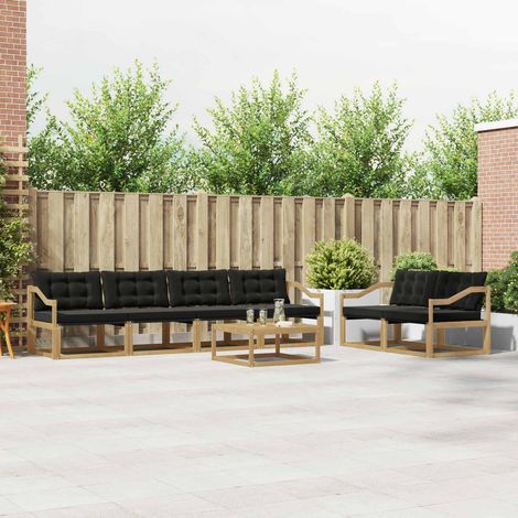 vidaXL Outdoor-Sofagarnitur 7 pcs Weiß und Schwarz 79 x 79 x 37 cm (1/5)