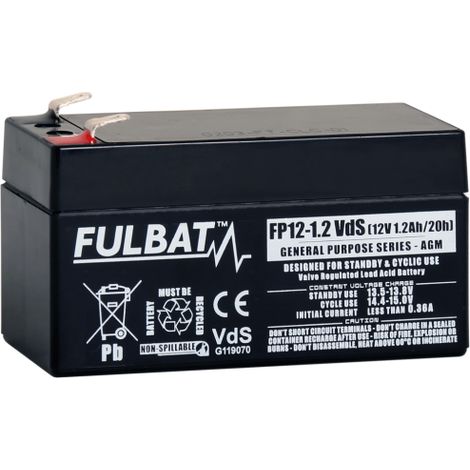 Batterie FULBAT AGM plomb EtancheFP12-1.2VDS (T1) 12 volts 1,2 Amps (1/3)