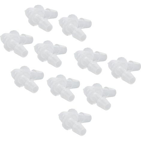 Coude de tuyau 90° 10 pièces, raccord adaptateur en L diamètre égal 6,4 mm, connecteur plastique pour flexible, embout mâle/femelle universel, résistant à l'eau et à la corrosion (1/5)