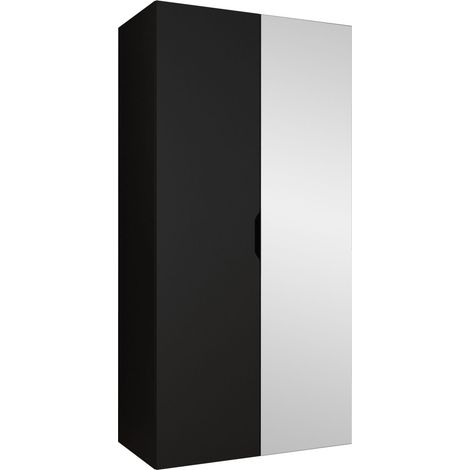 Armario Hartford 510, Negro, 202x100x50cm, Puertas de armario: Con bisagras, Número de estantes: 0 (1/4)
